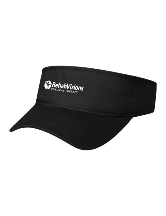 Black Cap Visor w/RV Physical Therapy Logo
