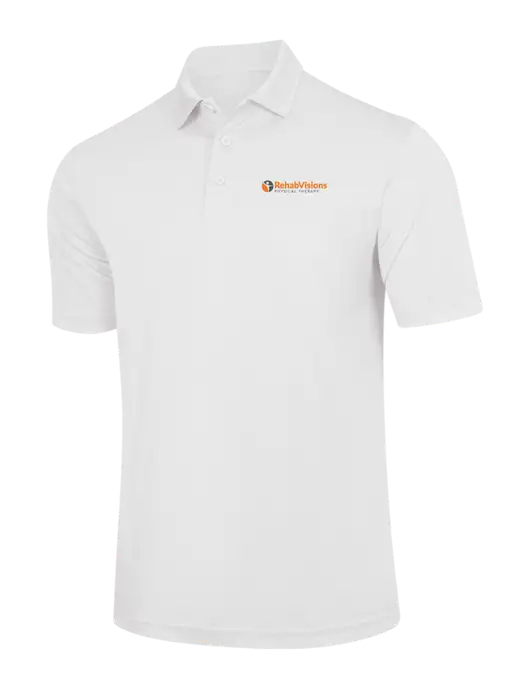 White PosiCharge Competitor Polo w/RV Physical Therapy Logo