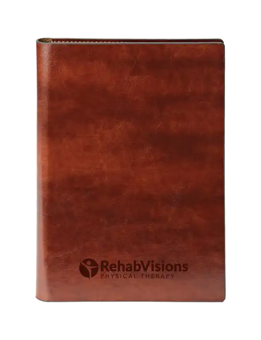 Fabrizio Brown 7 x 9.625 Padfolio & Notepad w/RV Physical Therapy Logo