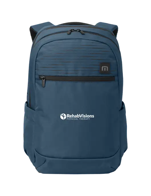 TravisMathew Light Navy Approach Backpack w/RV Physical Therapy Logo
