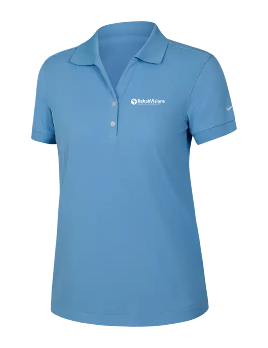 Nike Womens Dri-FIT Classic Light Blue Polo w/RV Physical Therapy Logo
