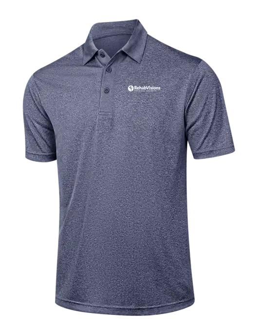 Navy Heather Contender Polo w/RV Physical Therapy Logo