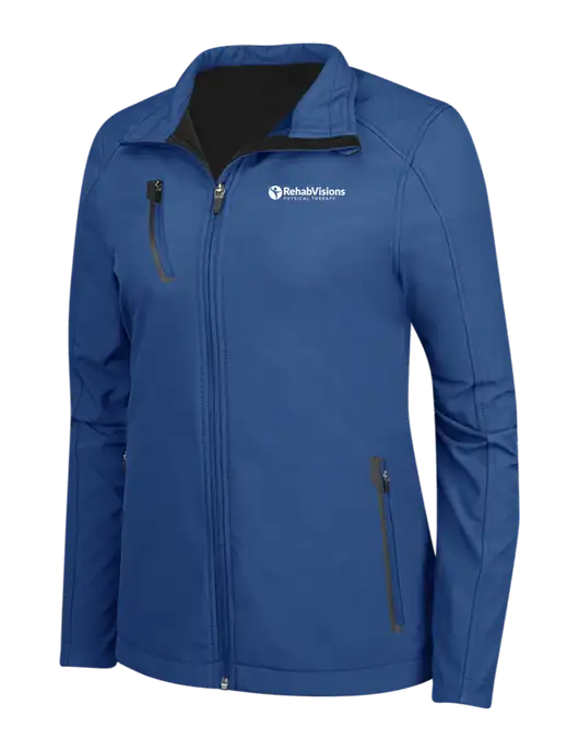 Dark Royal Womens Welded Softshell Jacket w/RV Physical Therapy Logo