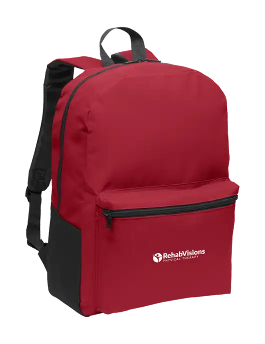 Casual Red Lightweight Laptop Backpack w/RV Physical Therapy Logo