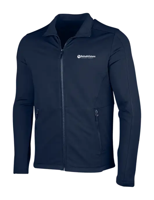 Navy Grid Fleece Jacket w/RV Physical Therapy Logo