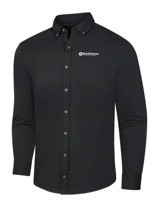 OGIO Blacktop Modern Code Stretch Button-Up Shirt w/RV Physical Therapy Logo