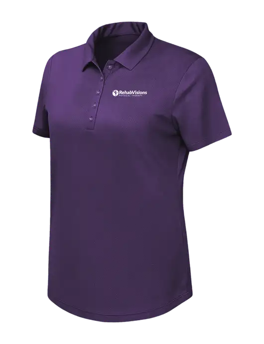 Callaway Womens Birdseye Purple Polo w/RV Physical Therapy Logo