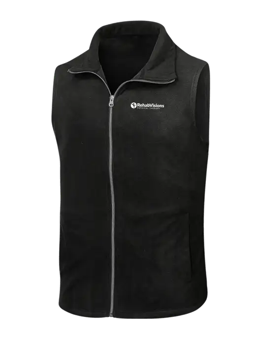 Black Microfleece Vest w/RV Physical Therapy Logo