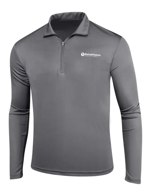 Medium Grey PosiCharge Competitor 1/4 Zip Pullover w/RV Physical Therapy Logo