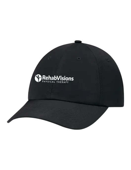 Richardson Relaxed Performance Lite Black Cap w/RV Physical Therapy Logo