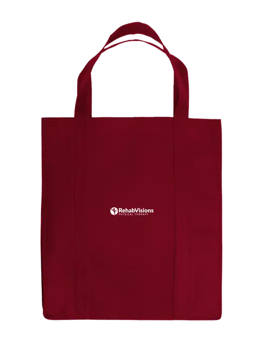 Eco Reusable Jumbo Maroon Shopping Bag w/RV Physical Therapy Logo