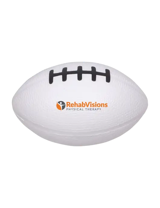 White Stress Reliever Football w/RV Physical Therapy Logo