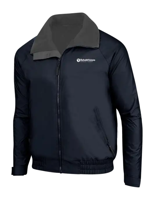 True Navy/Grey Heather Classic Competitor Jacket w/RV Physical Therapy Logo