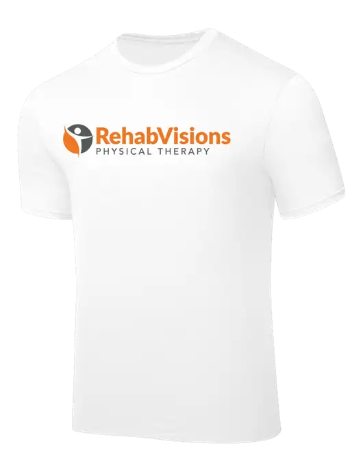 White PosiCharge Competitor Tee w/RV Physical Therapy Logo