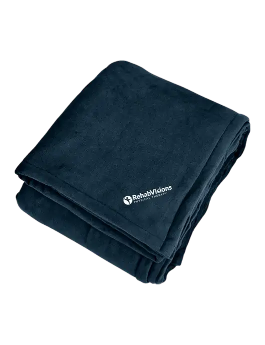 Mountain Lodge Navy Eclipse Blanket w/RV Physical Therapy Logo