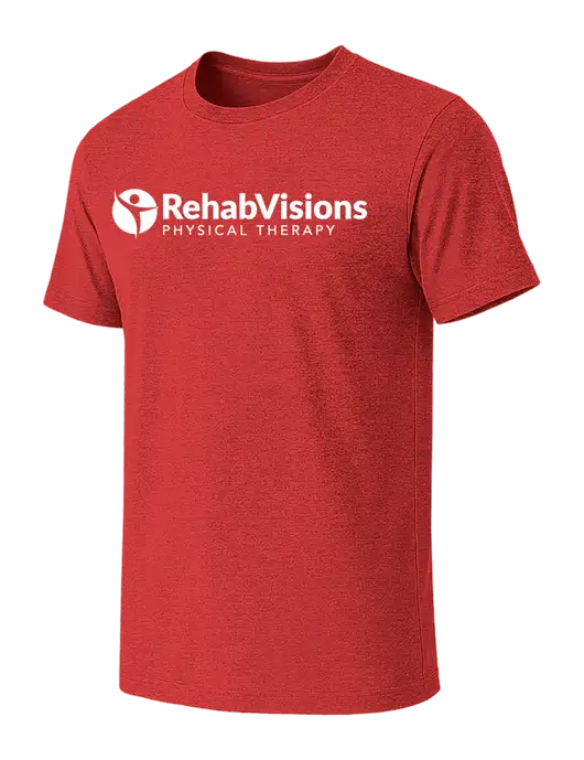 BELLA+CANVAS Heather Red CVC Short Sleeve Tee w/RV Physical Therapy Logo