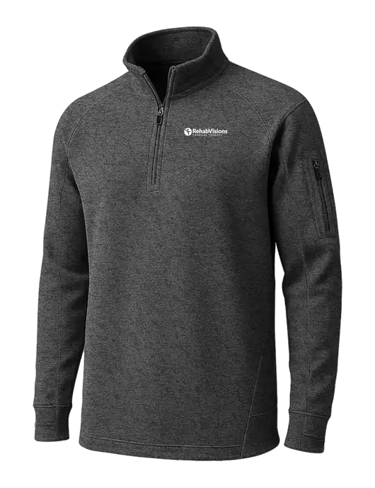 Graphite Heather Tech Fleece 1/4 Zip Pullover w/RV Physical Therapy Logo