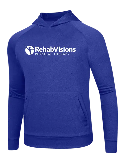 Tech True Royal Fleece Hooded Sweatshirt w/RV Physical Therapy Logo