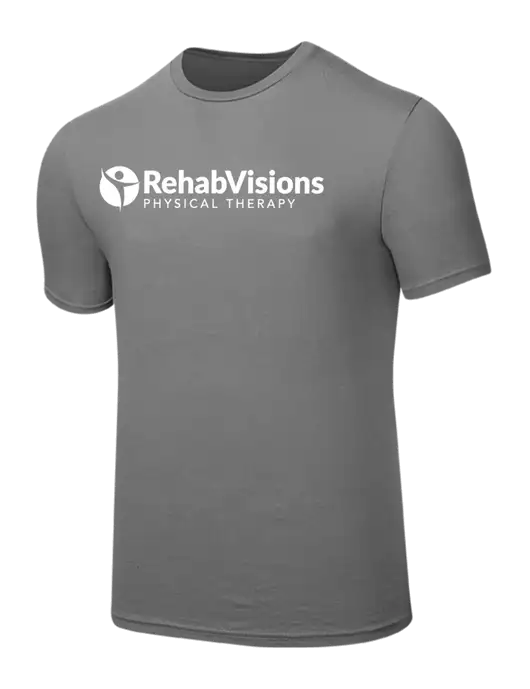 Seriously Soft Medium Grey T-Shirt w/RV Physical Therapy Logo