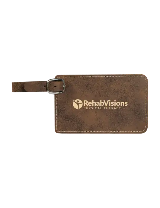 Rustic Leatherette Luggage Tag w/RV Physical Therapy Logo