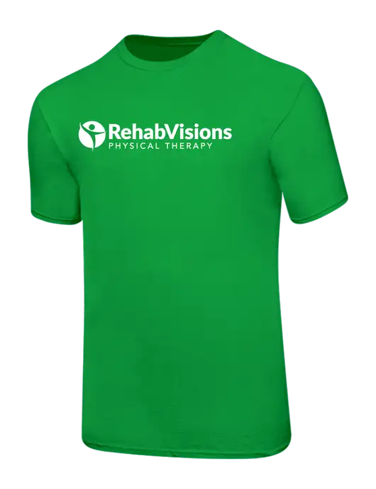 Ring Spun Light Kelly Green 4.5 oz T-Shirt w/RV Physical Therapy Logo