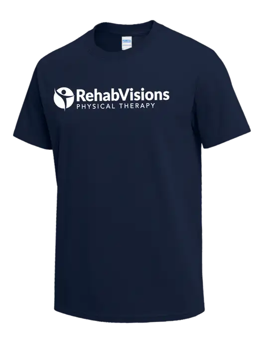 Navy Heavyweight 6.1 oz T-Shirt w/RV Physical Therapy Logo