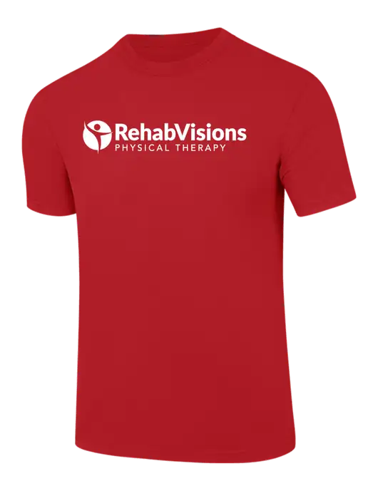Comfort Colors 6.1 oz Red Heavyweight Ring Spun T-Shirt w/RV Physical Therapy Logo