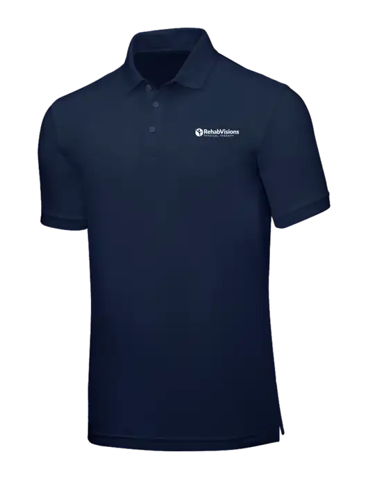 Navy Blue Core Classic Pique w/RV Physical Therapy Logo