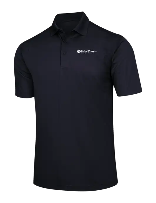 Black Micropique Sport-Wick Polo w/RV Physical Therapy Logo