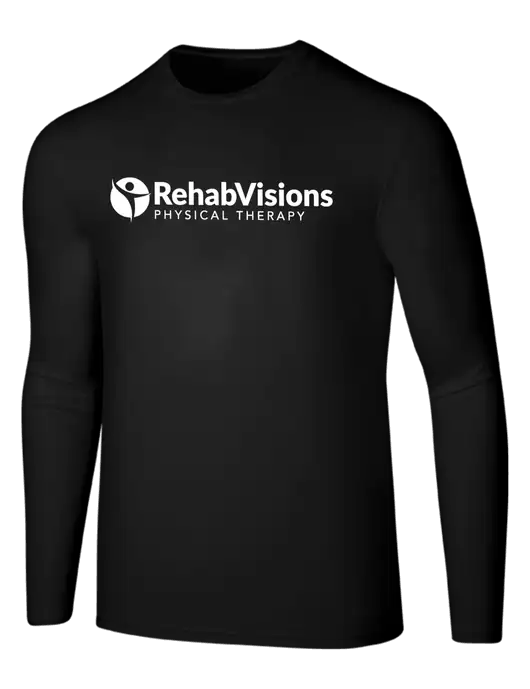 Seriously Soft Black Long Sleeve T-Shirt w/RV Physical Therapy Logo