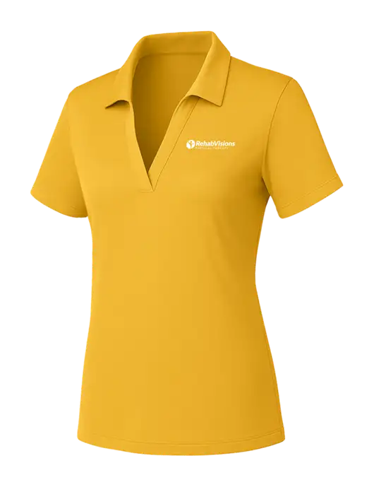 Yellow Gold Womens PosiCharge RacerMesh Polo w/RV Physical Therapy Logo