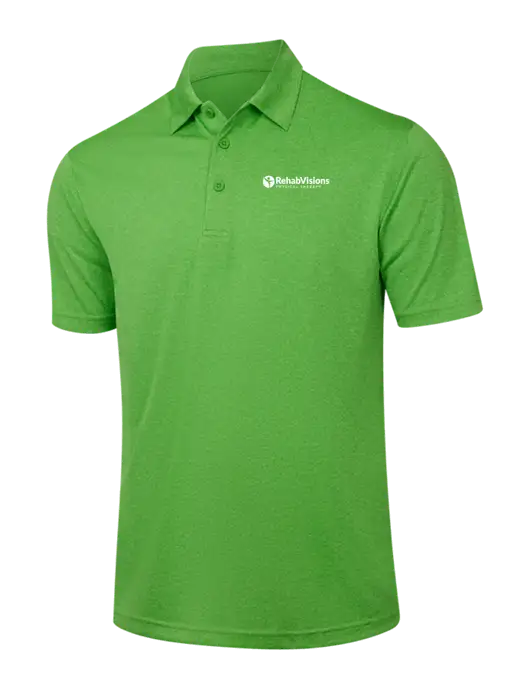 Kelly Green Heather Contender Polo w/RV Physical Therapy Logo