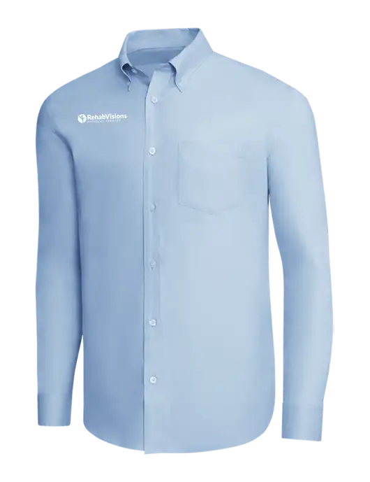 Brooks Brothers Light Blue Wrinkle-Free Stretch Pinpoint Shirt w/RV Physical Therapy Logo