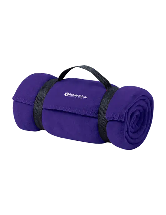 Casual Purple Fleece Blanket With Strap w/RV Physical Therapy Logo