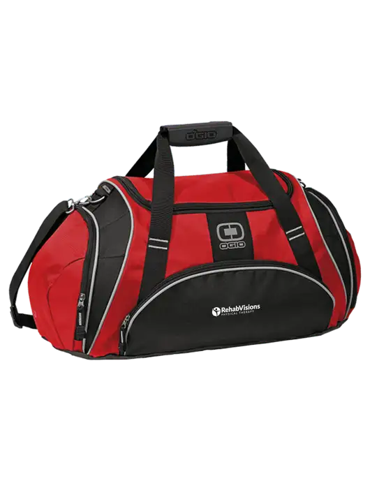 OGIO Red Crunch Duffel
 w/RV Physical Therapy Logo