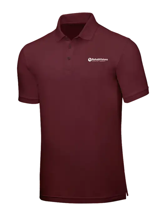 Maroon Core Classic Pique w/RV Physical Therapy Logo