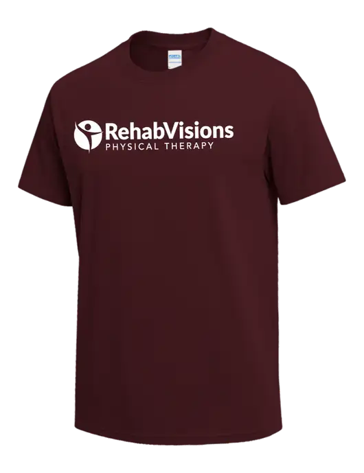Maroon Heavyweight 6.1 oz T-Shirt w/RV Physical Therapy Logo
