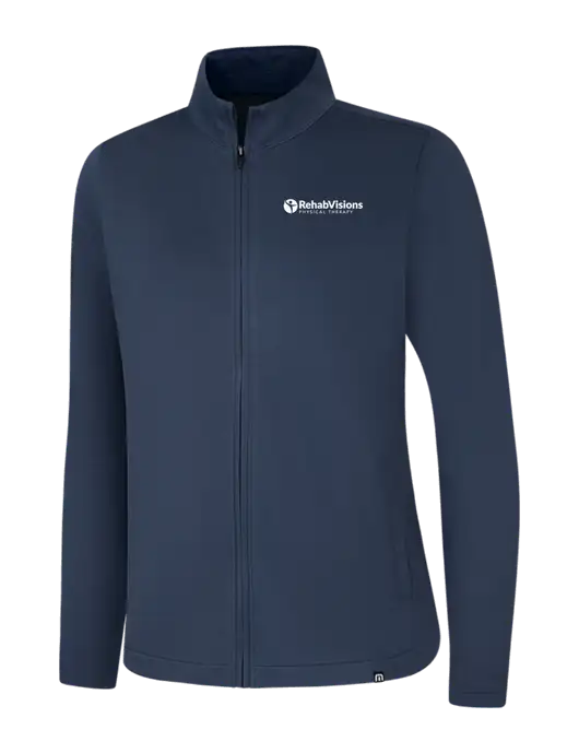 TravisMathew Womens Navy Coveside Full-Zip w/RV Physical Therapy Logo