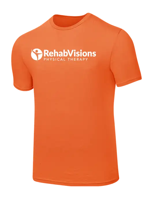 Seriously Soft Orange T-Shirt w/RV Physical Therapy Logo