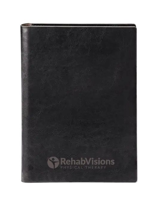 Fabrizio Black 7 x 9.625 Padfolio & Notepad w/RV Physical Therapy Logo