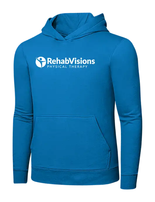 Medium Dark Sapphire 7.8 oz Ring Spun Hooded Sweatshirt w/RV Physical Therapy Logo