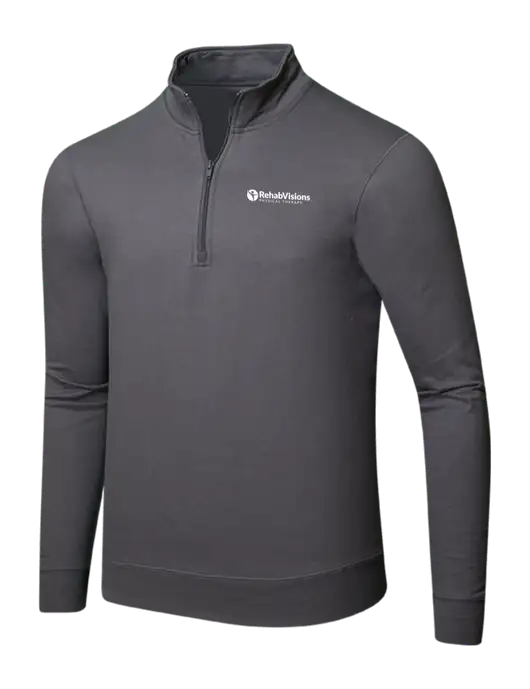 Charcoal 8.5 oz Ring Spun 1/4 Zip Pullover Sweatshirt w/RV Physical Therapy Logo