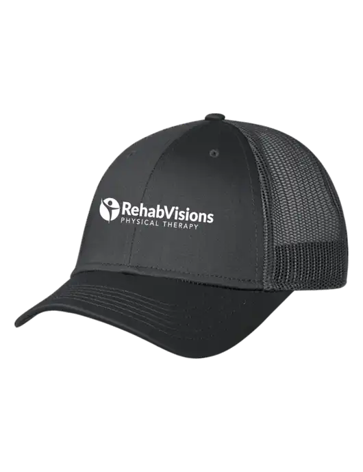 Charcoal Mesh Trucker Cap Snap Back w/RV Physical Therapy Logo