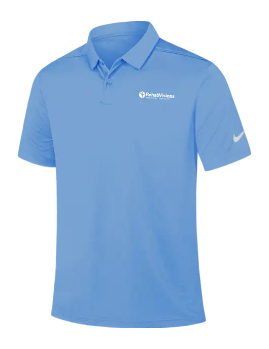 Nike Light Blue Dry Essential Solid Polo w/RV Physical Therapy Logo