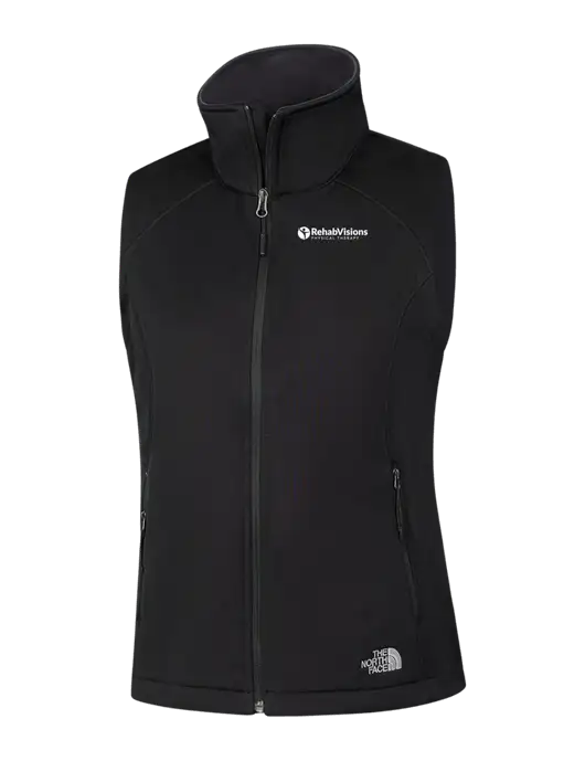 The North Face Womens Black Ridgewall Soft Shell Vest  w/RV Physical Therapy Logo