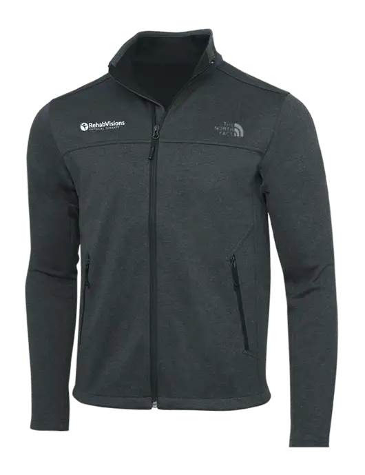 North Face Dark Grey Heather Ridgewall Soft Shell Jacket w/RV Physical Therapy Logo