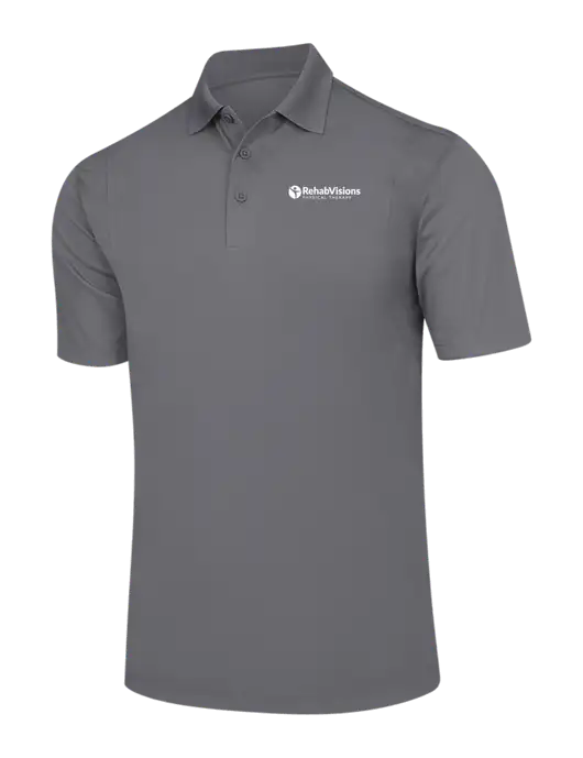 Medium Grey Micropique Sport-Wick Polo w/RV Physical Therapy Logo