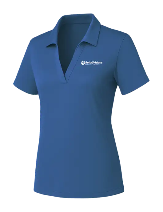 Womens Slate Blue PosiCharge RacerMesh Polo w/RV Physical Therapy Logo