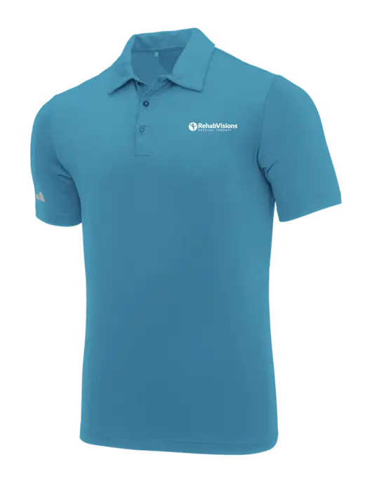 Adidas Sapphire Blue Ultimate Solid Polo w/RV Physical Therapy Logo