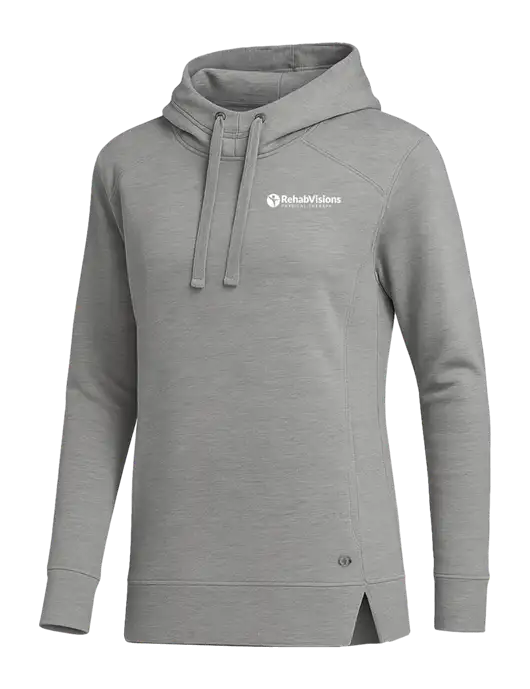 OGIO Heather Grey Womens Luuma Pullover Fleece Hoodie w/RV Physical Therapy Logo